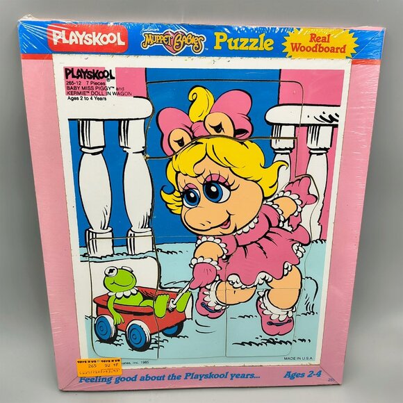 Muppet Babies Jigsaw Puzzle Kermit Miss Piggy Wood Board Sealed 7 Piece - Picture 1 of 9